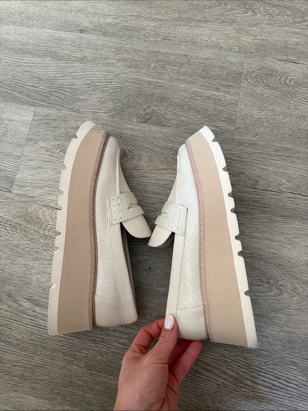 Dolce Vita Cream Platform Penny Loafers - Picture 5 of 6